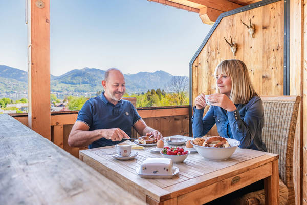 Ferienwohnung Hochsitz - Frühstück auf dem Balkon