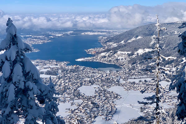 Ferienwohnung Hochsitz - Winterlicher Ausblick auf den Tegernsee